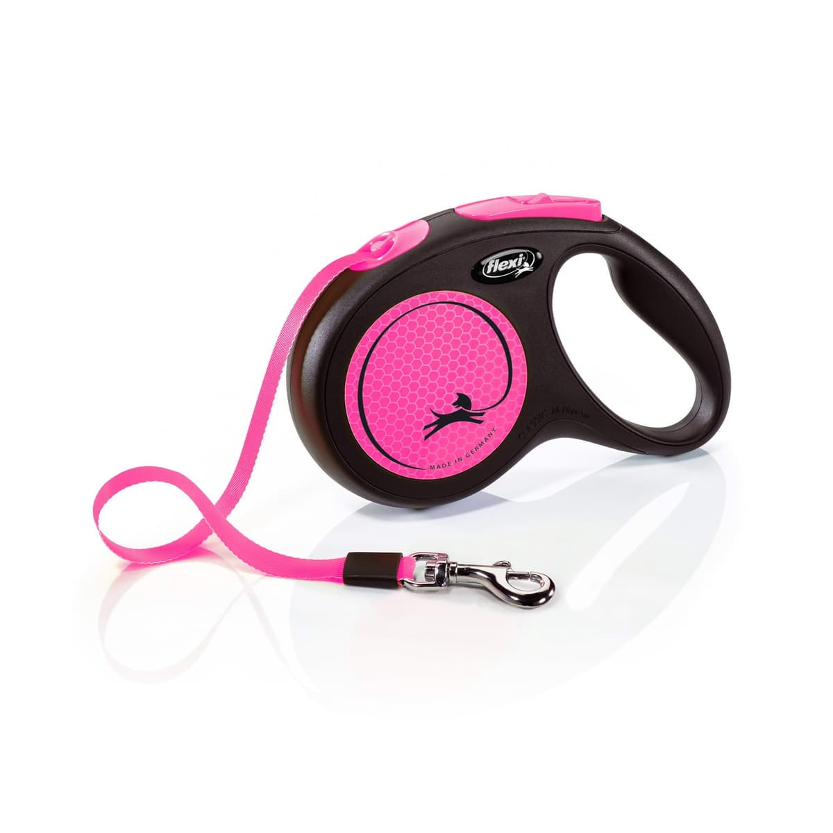 Smycz Flexi Classic, taśma, roz. S, 5 m, 15 kg, neonowy/różowy