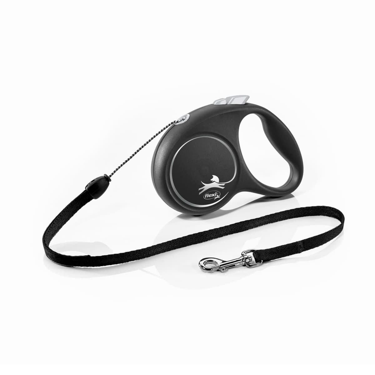 Smycz dla psa Flexi Black Design, linka, srebrna, roz. S, 5 m, 12 kg