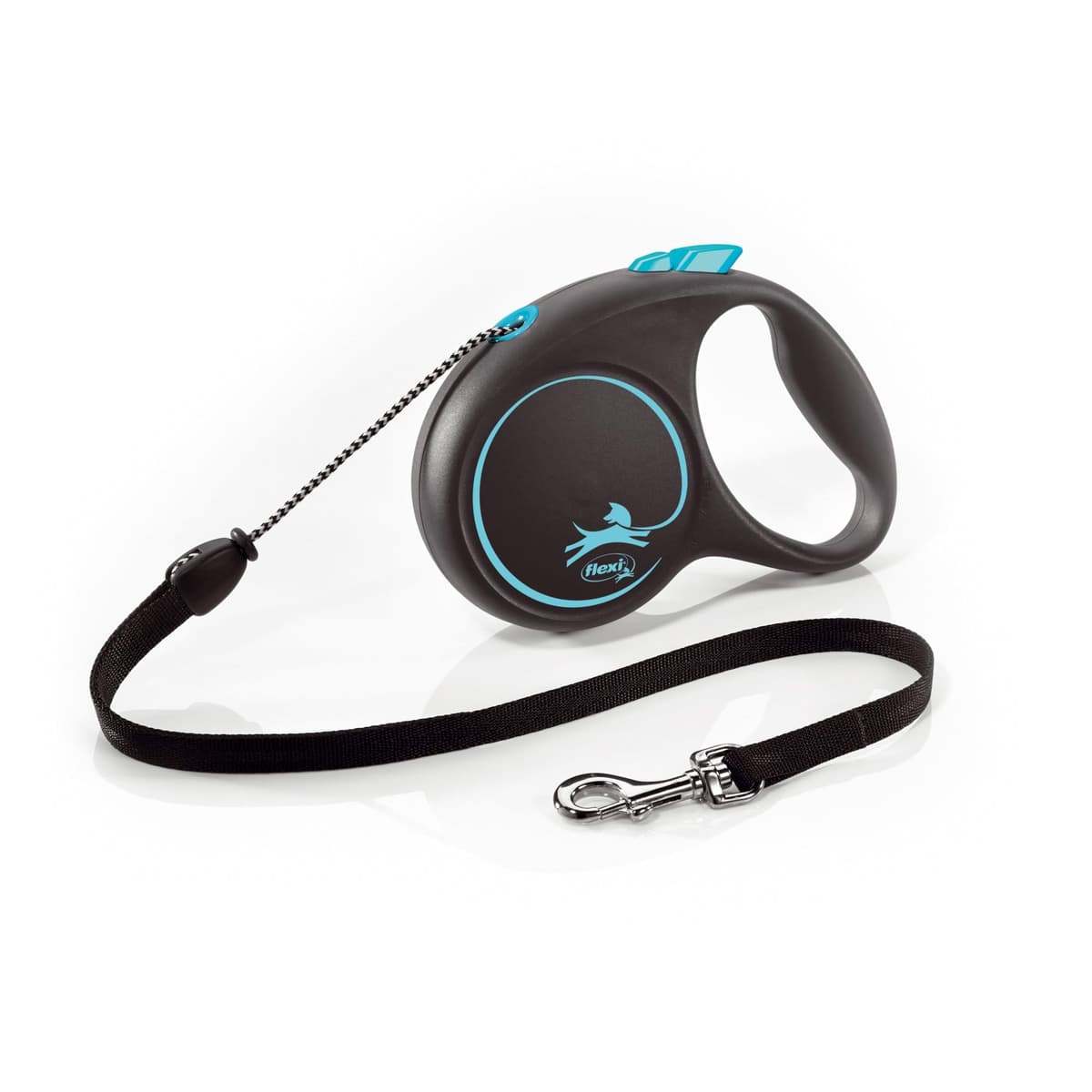 Smycz dla psa Flexi Black Design, linka, niebieska, roz. M, 5 m, 20 kg