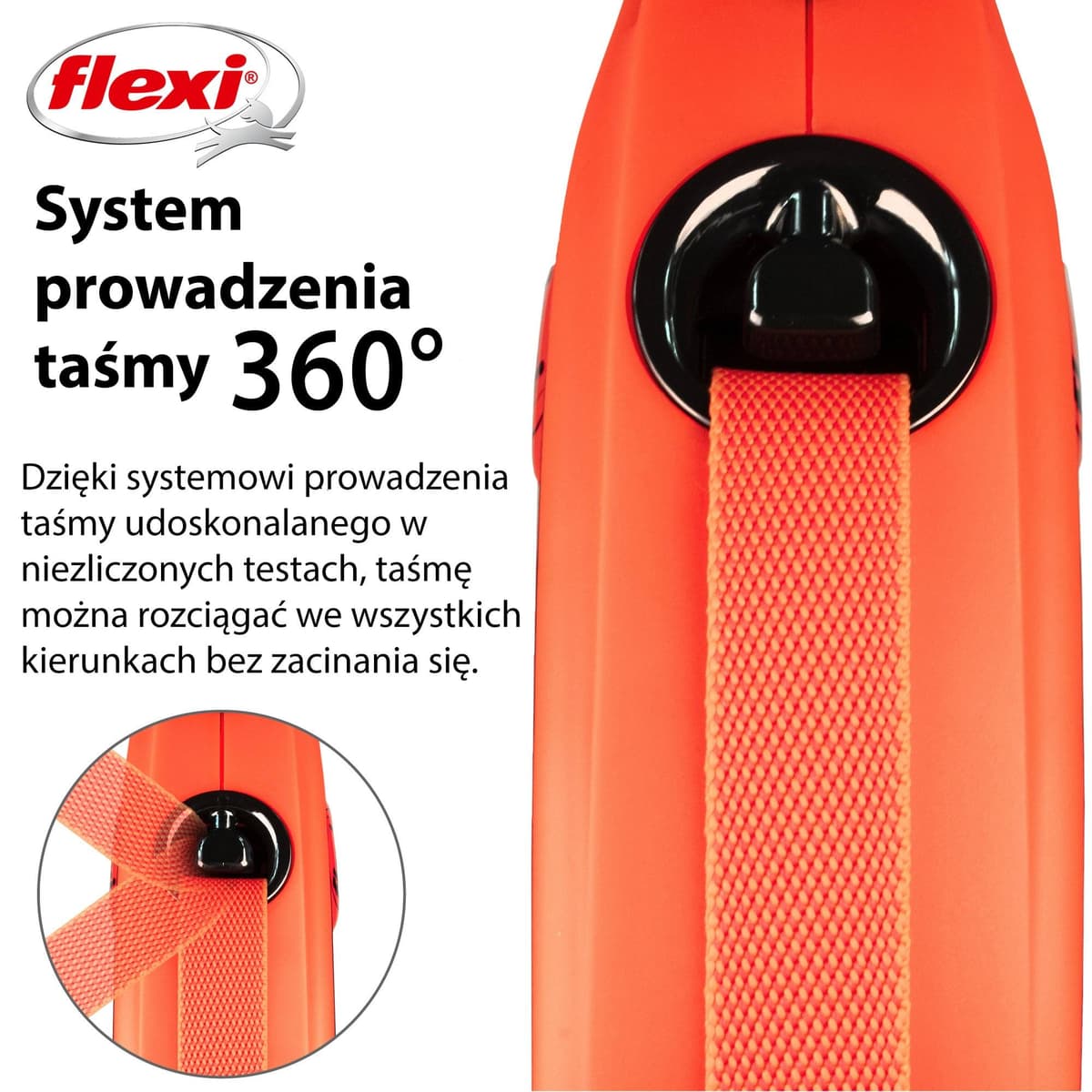 Smycz dla psa Flexi Xtreme, taśma, pomarańczowa, roz. S, 5 m, 20 kg