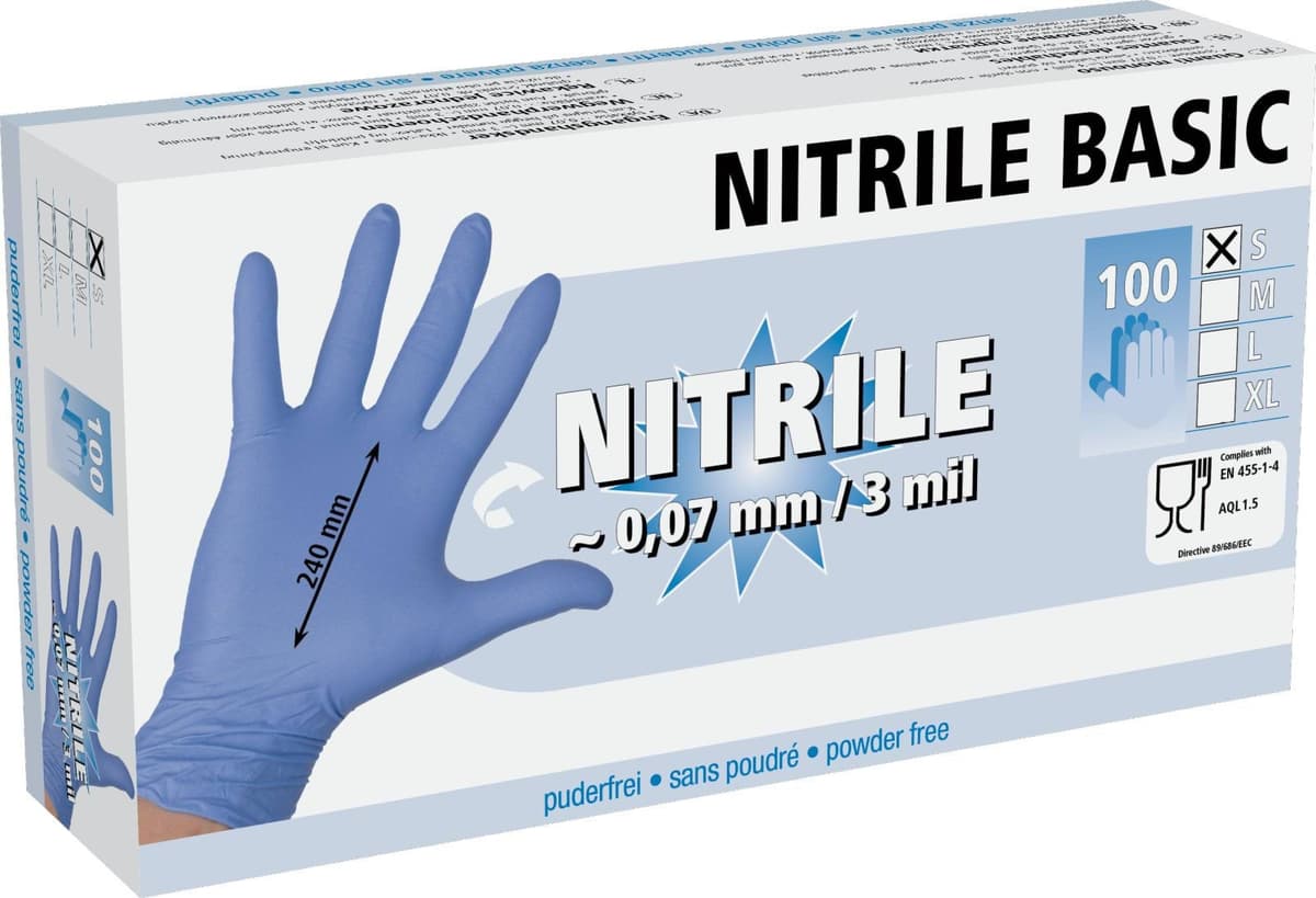 Rękawice Nitrile Basic, 100 szt., Kerbl