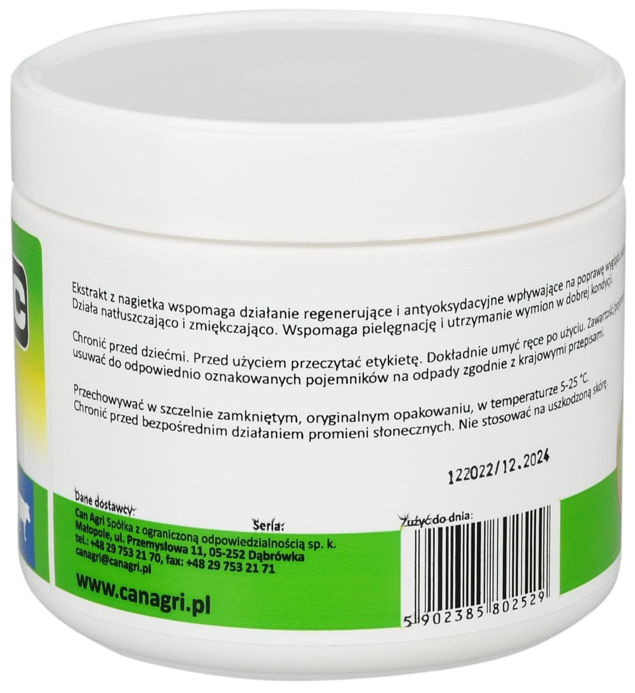 Balsam do wymion z wyciągiem z nagietka ”19” , 500 ml, Can Agri