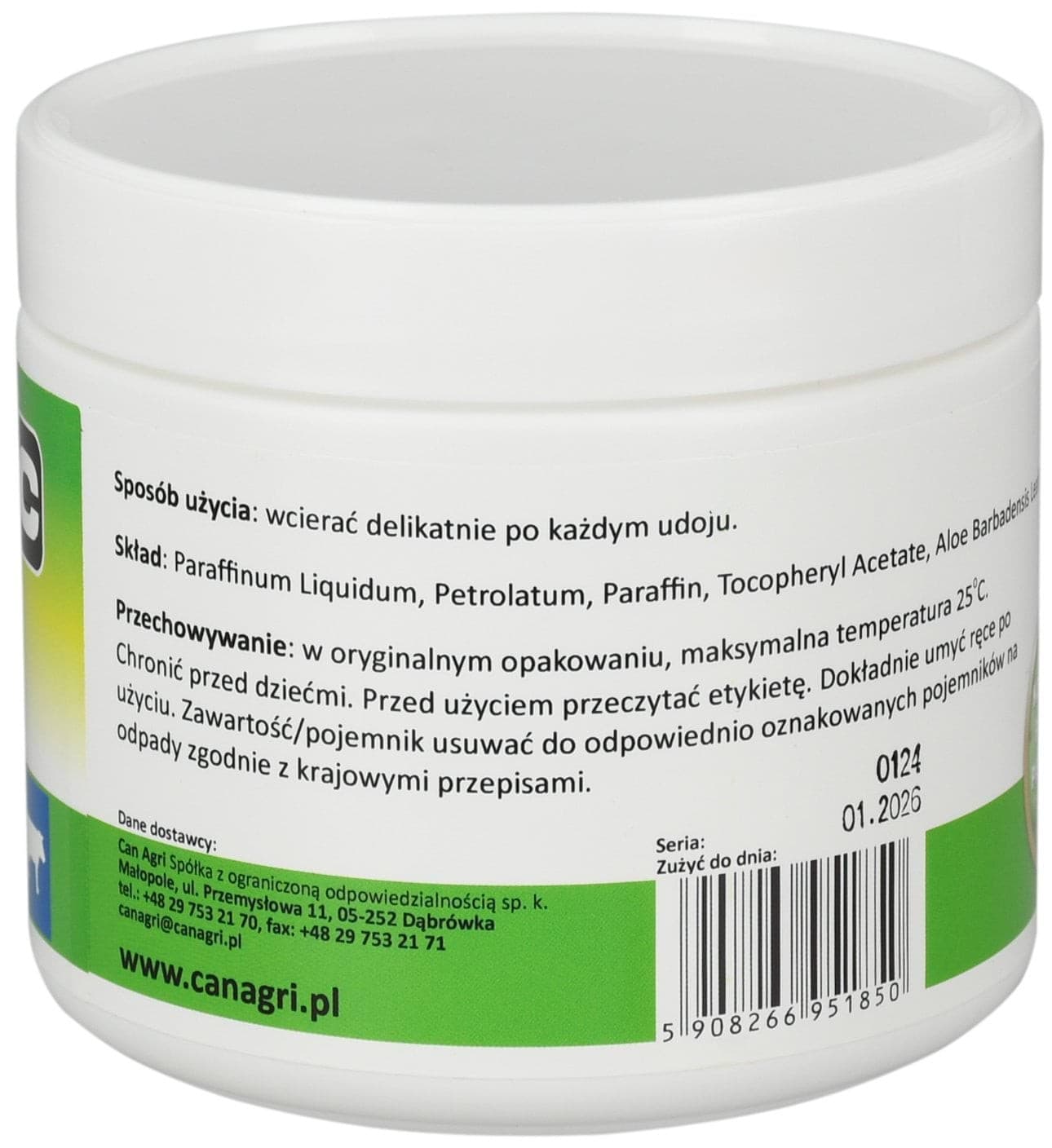 Maść pielęgnacyjna do wymion ”15”, 500 ml, Can Agri