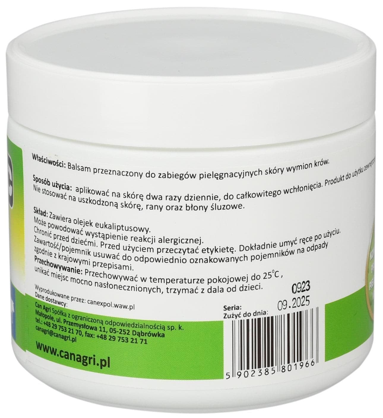Balsam do wymion z efektem rozgrzewającym ”18”, 500 ml, Can Agri
