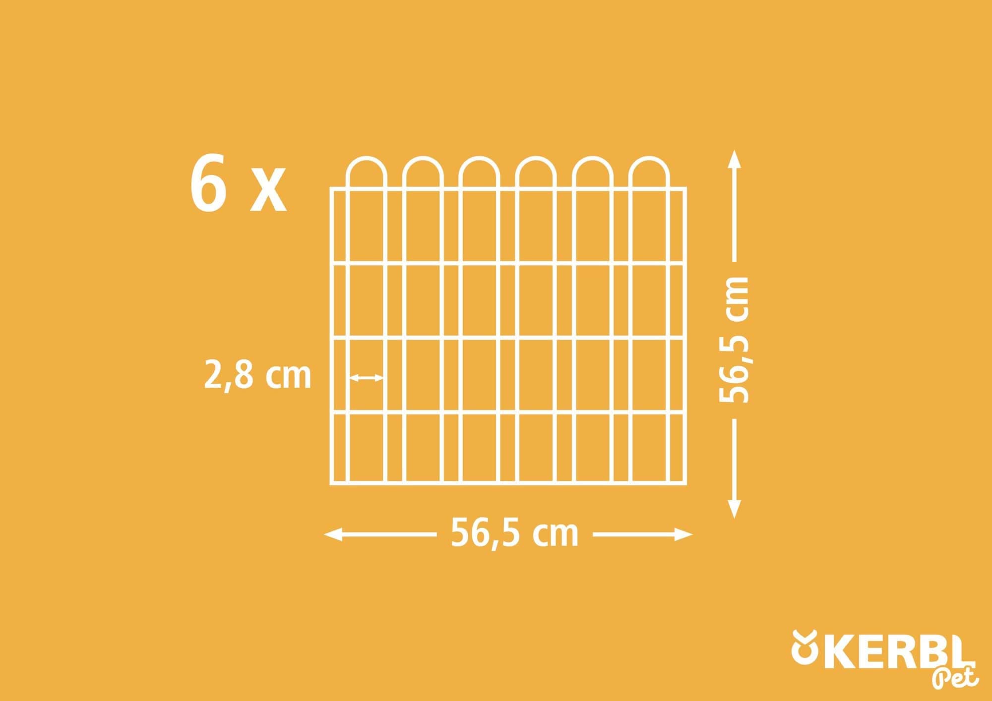 Kojec 6-kątny dla królików, 56,5 x 56,5 cm, z drzwiczkami, Kerbl