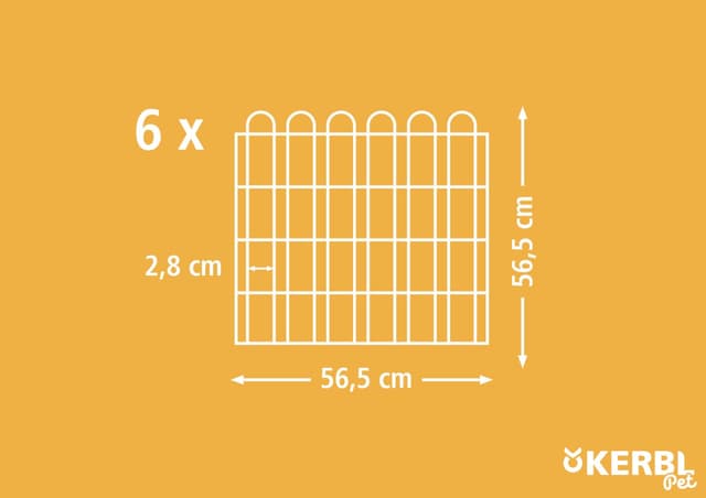 Kojec 6-kątny dla królików, 56,5 x 56,5 cm, z drzwiczkami, Kerbl