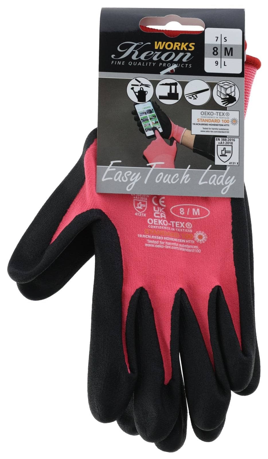 Rękawice robocze EasyTouch Lady, różowe, rozmiar 9, Kerbl