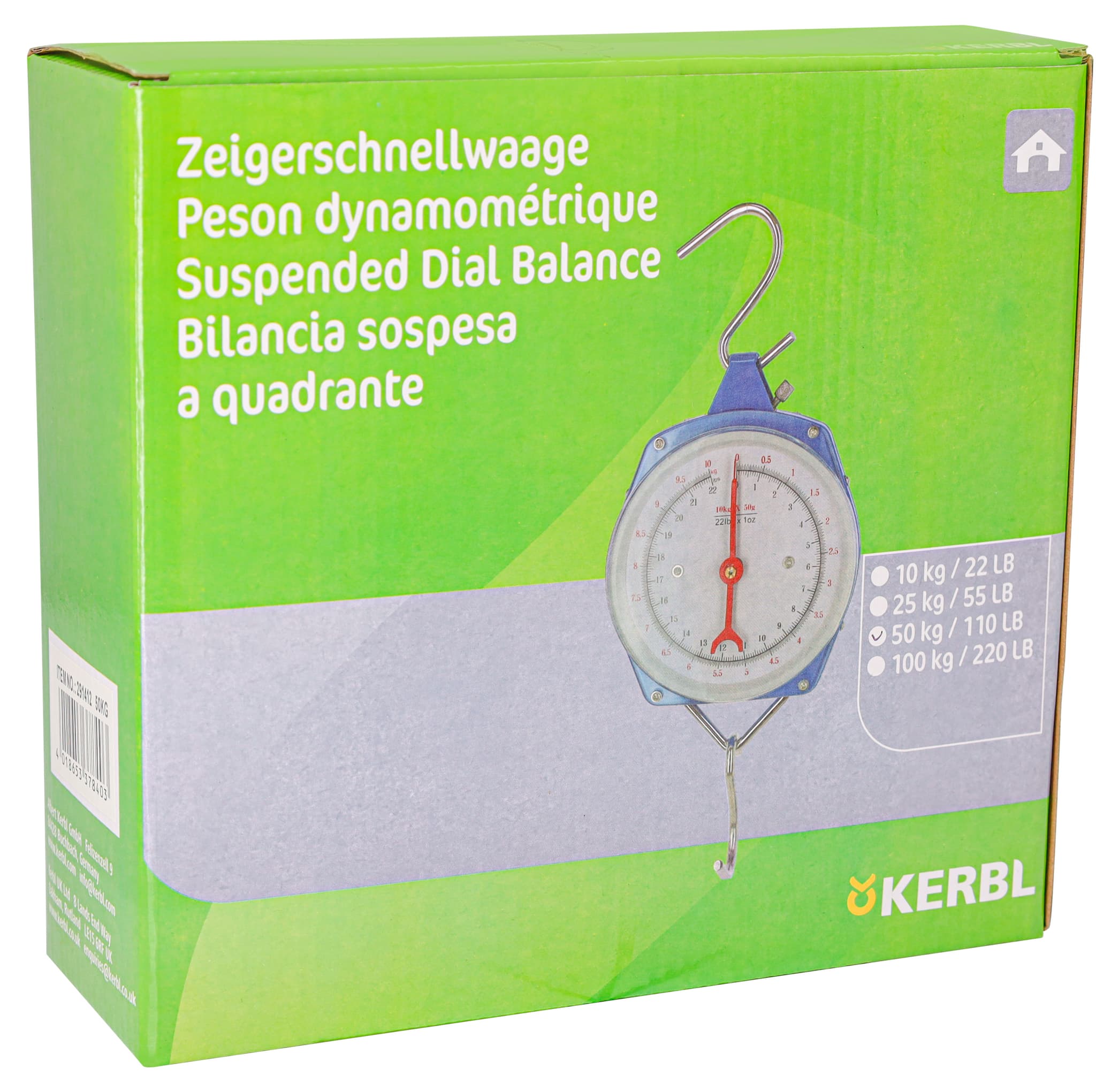 Waga zegarowa do paszy, max 50 kg, niebieska, Kerbl