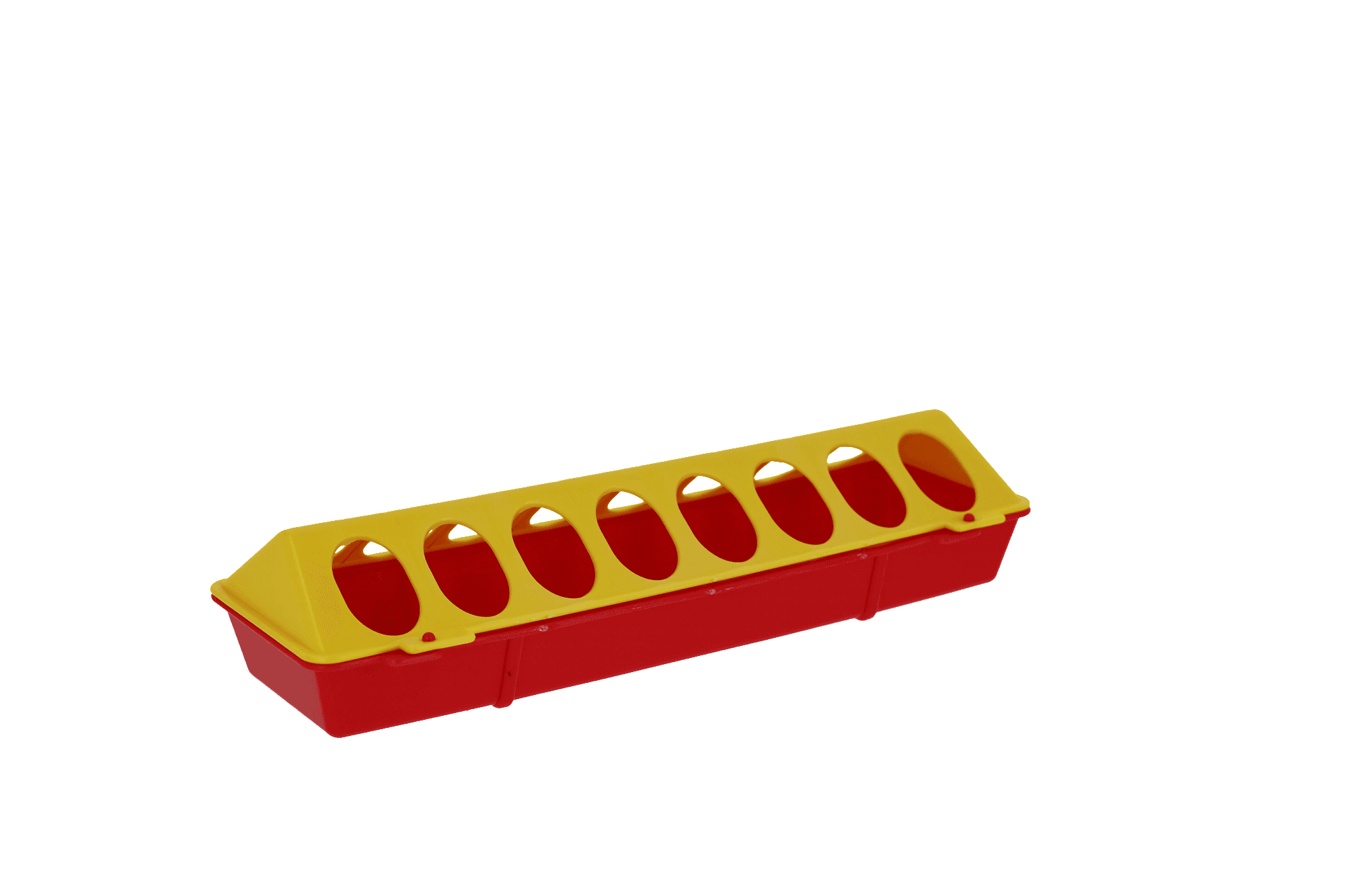 Karmidło dla drobiu, 30 cm x 10 cm, żółty/czerwony
