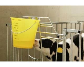 Wiadro do pojenia cieląt, "Food Safe", ze skalą, 8 l, transparentne, żółte, Kerbl