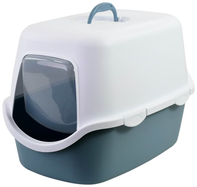 Kuweta zamykana Cathy, biało-niebieska, 56 x 40 x 40 cm, Stefanplast