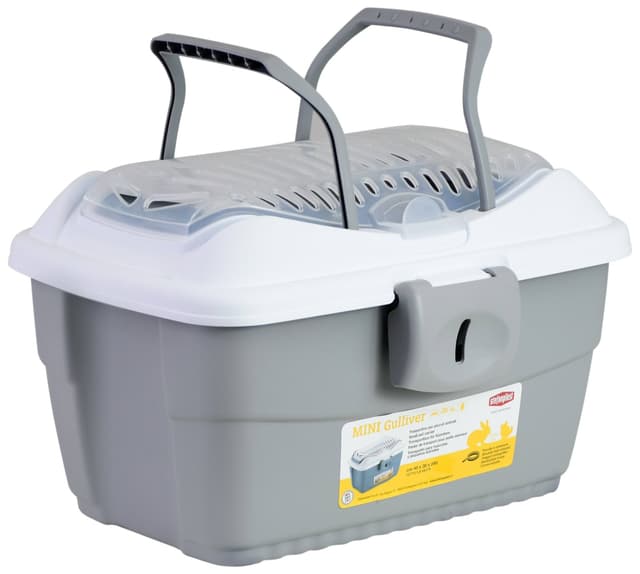 Transporter dla małych zwierząt i gryzoni Mini Gulliver, 40 x 30 x 24 cm, biały/szary, Stefanplast