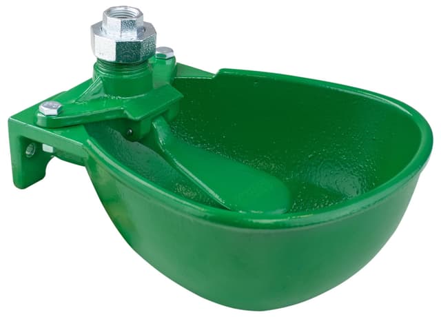 Poidło miskowe żeliwne KERBL PM-6 3L dla bydła i koni oliwkowe