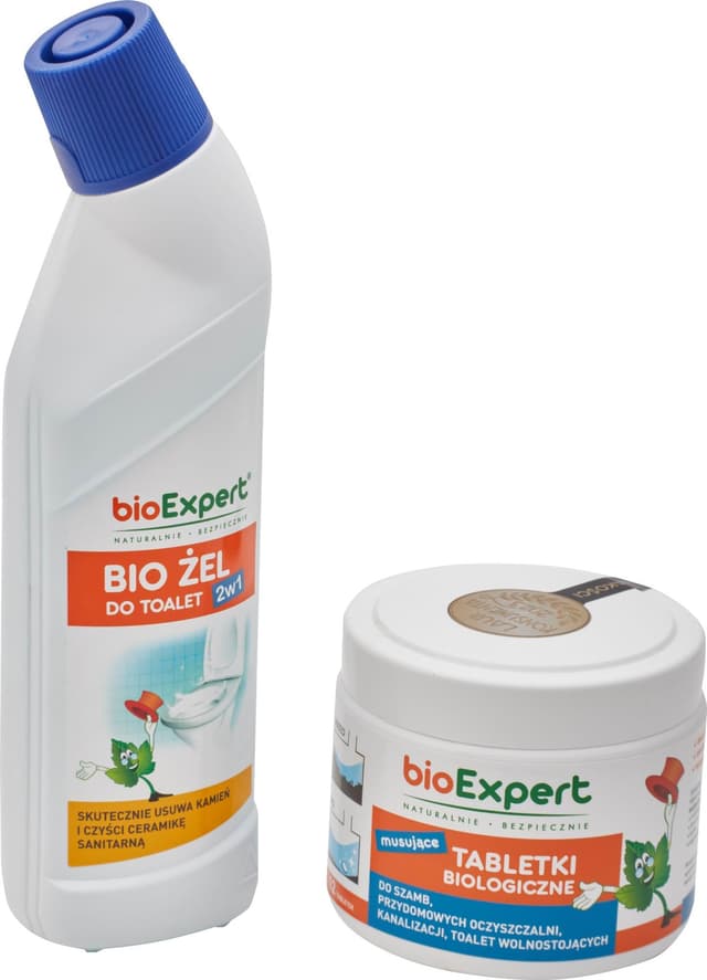 BIO Tabletki do szamba i oczyszczalni, 12 szt. + WC Bio Żel 500 ml, Bio Expert