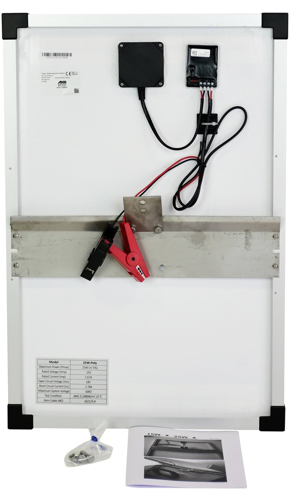Panel słoneczny 25W Kerbl z regulatorem do akumulatora 12V