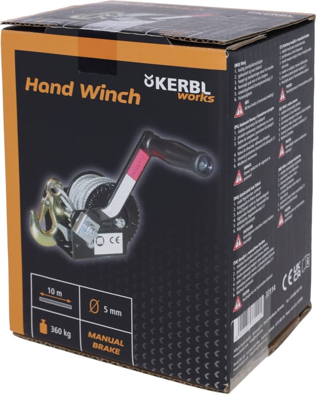 Wciągarka korbowa z linką 10m 385kg Kerbl