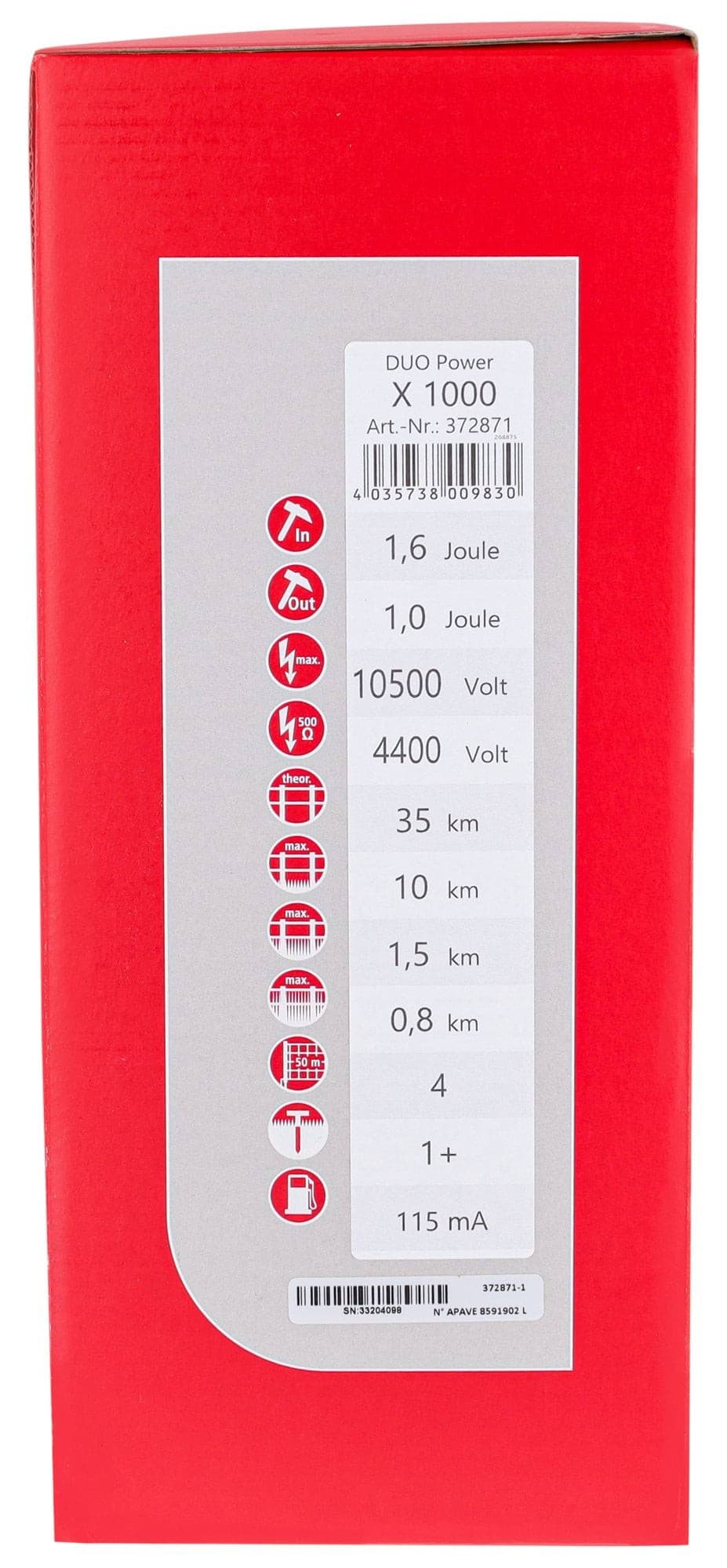 Elektryzator DUO Power X1000, uniwersalny, 1.6 J, AKO