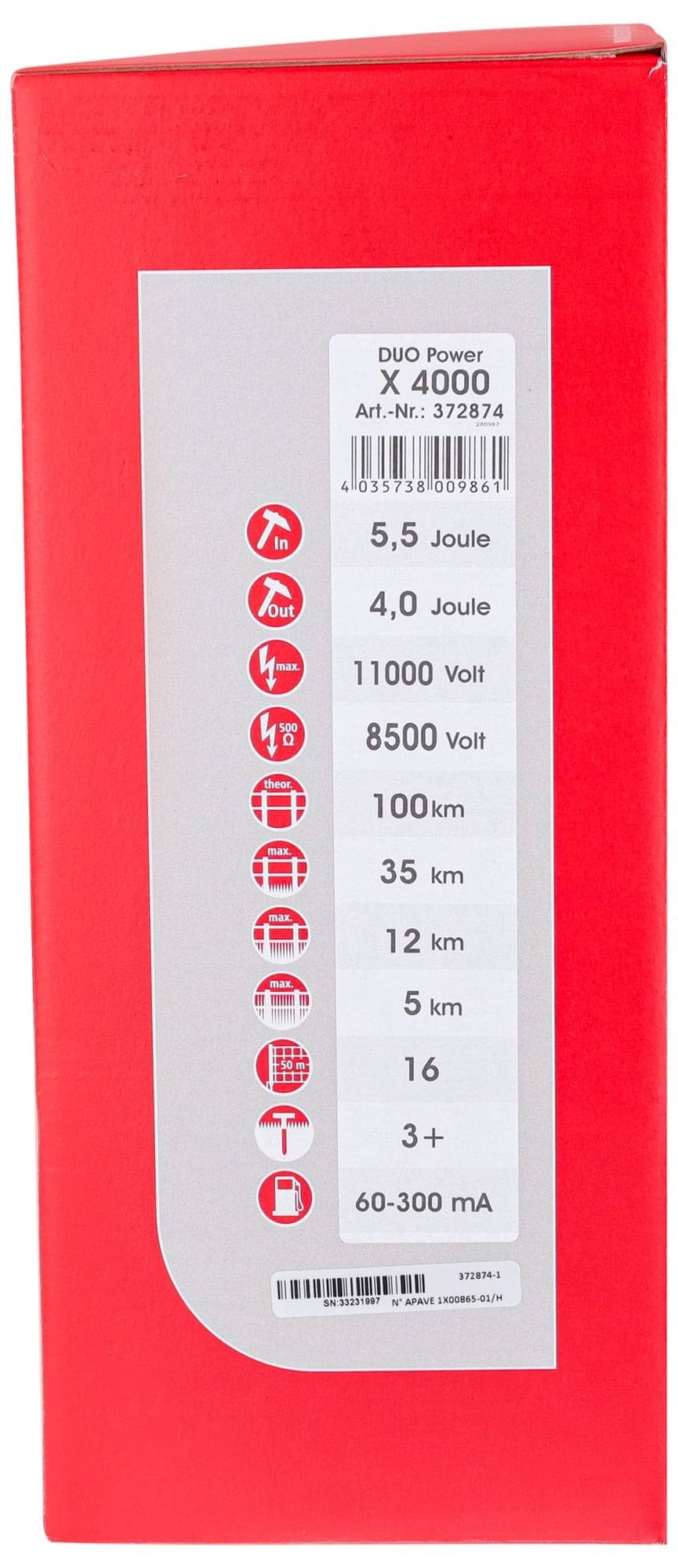 Elektryzator DUO Power X 4000, na dziki, bydło, 5.5 J, AKO