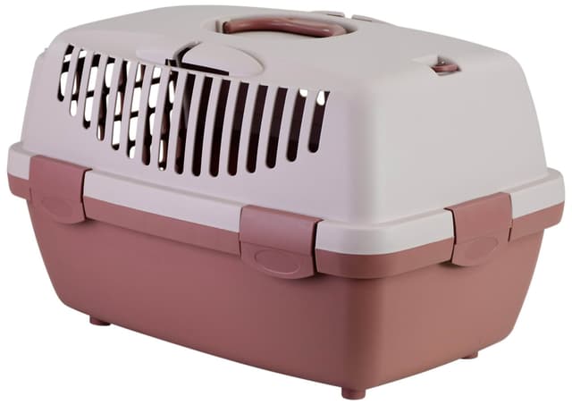 Transporter Gulliver 1 z plastikowymi drzwiczkami, 48 x 32 x 31 cm, różowy/brązowy, 6 kg, Stefanplas