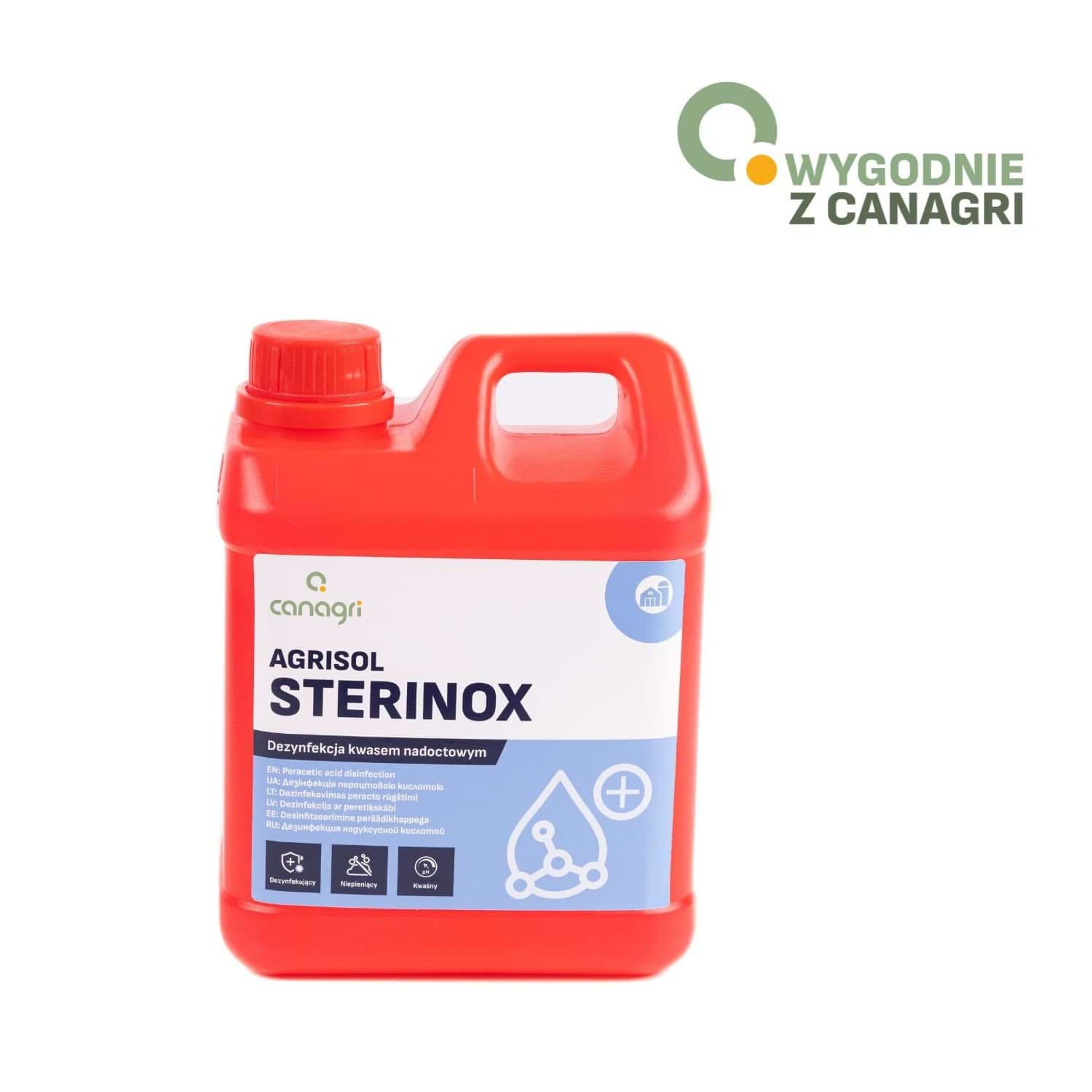 Preparat dezynfekujący Agrisol N 77 (Sterinox) koncentrat 2 kg Can Agri