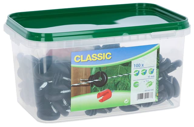 Izolator do drutu i plecionek CLASSIC 100 szt. z pokrętłem KERBL