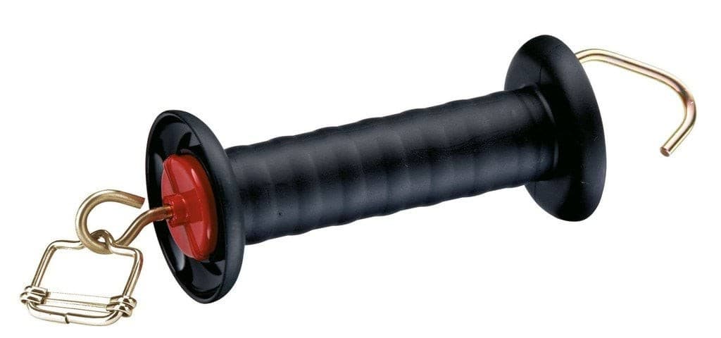 Uchwyt bramowy Kerbl z hakiem i ogranicznikiem naciągu czarny