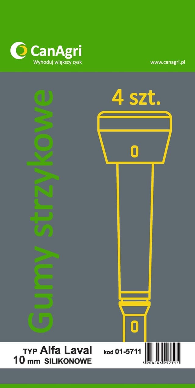Guma Strzykowa Silikonowa Alfa Laval 96000001, 10 mm, 4 szt.