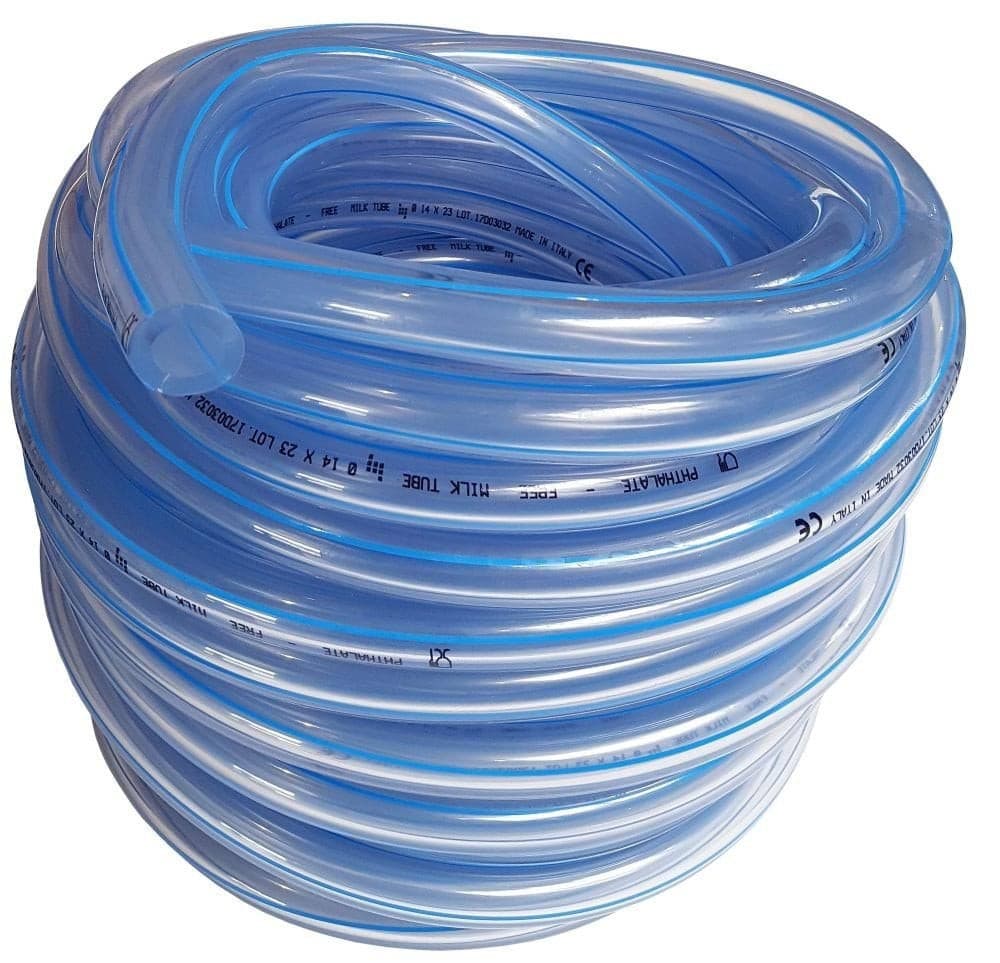 Przewód mleczny PVC 15,5x25mm, 30m, niebieskie paski