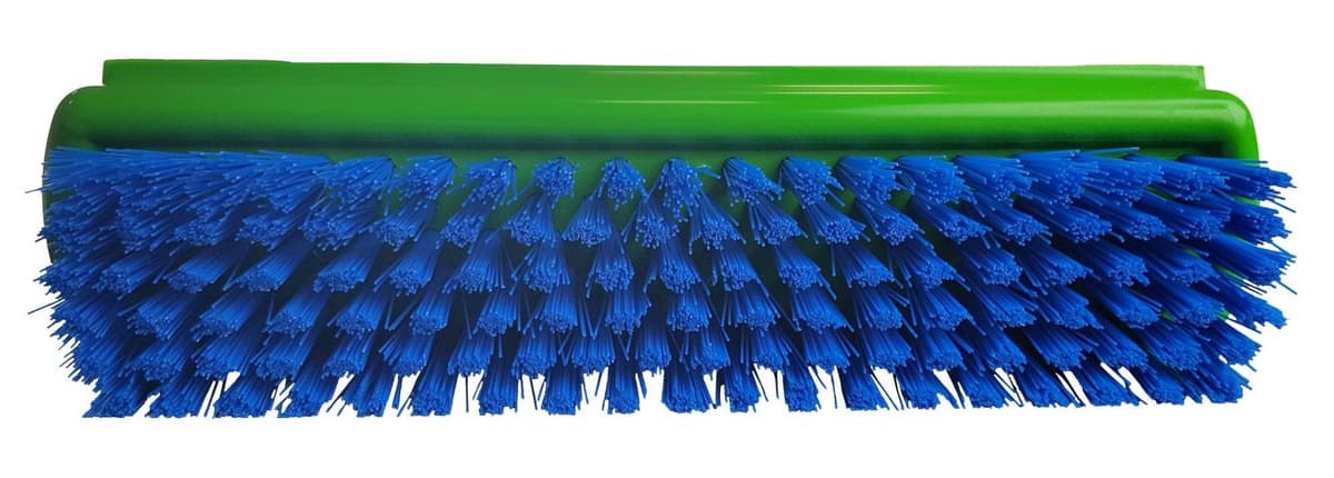 Szczotka do szorowania podłóg 25 cm ze skrobakiem zielono-niebieska