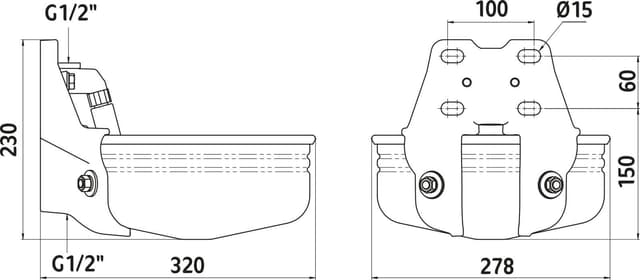Poidło rurowe dla krów mlecznych, 5 l, stalowe, Kerbl