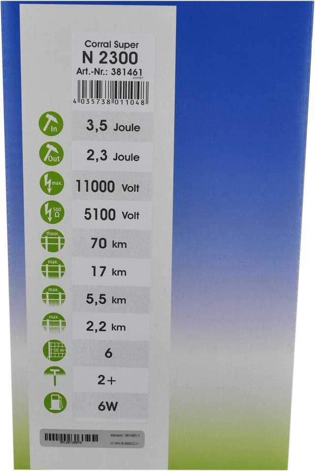 Elektryzator sieciowy Corral N 2300, 3,5 J dla bydła