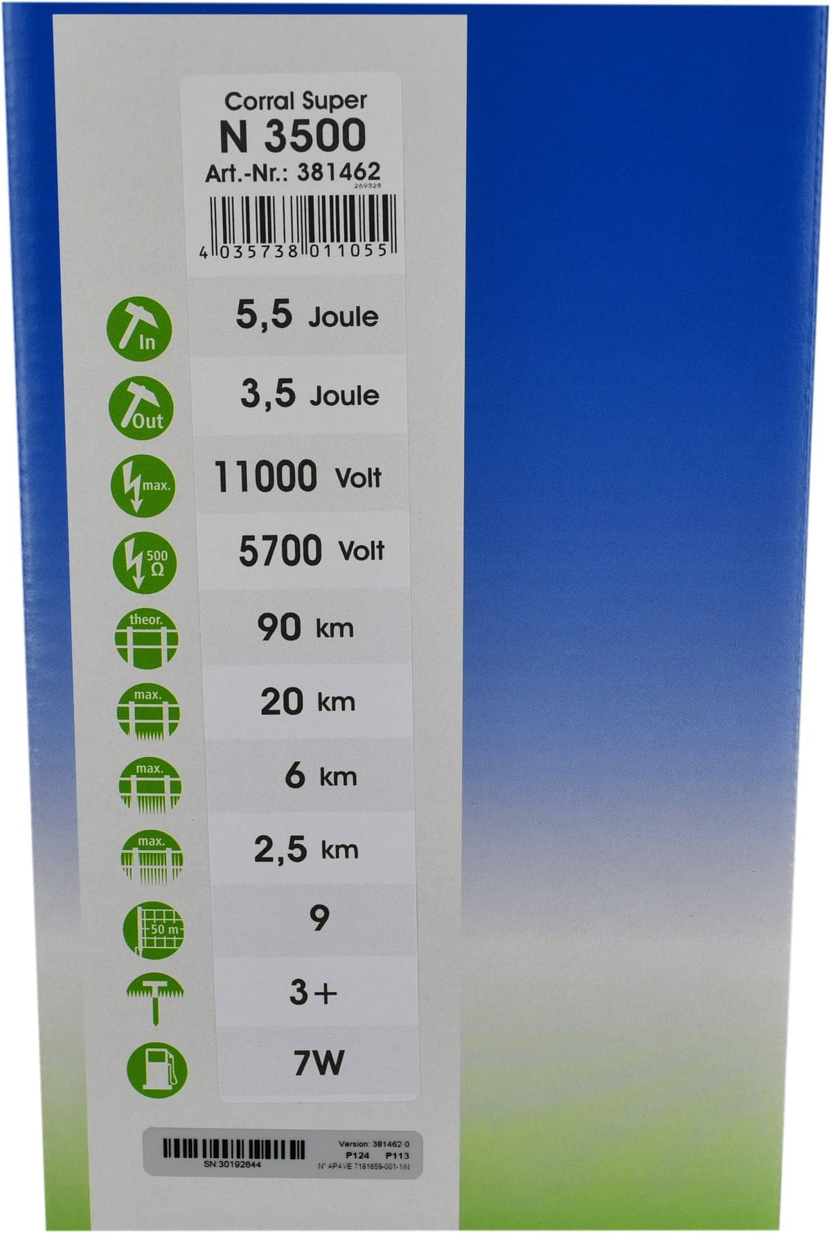 Elektryzator sieciowy Corral N 3500 - 5,5 J dla zwierząt