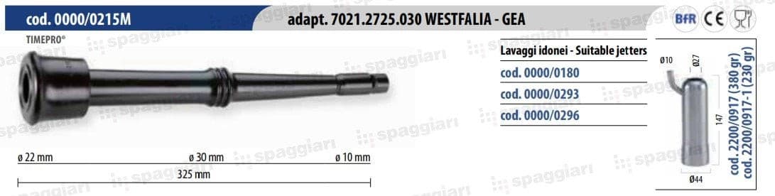 Guma strzykowa długa Westfalia WK1 10 mm, 4 szt. Spaggiari