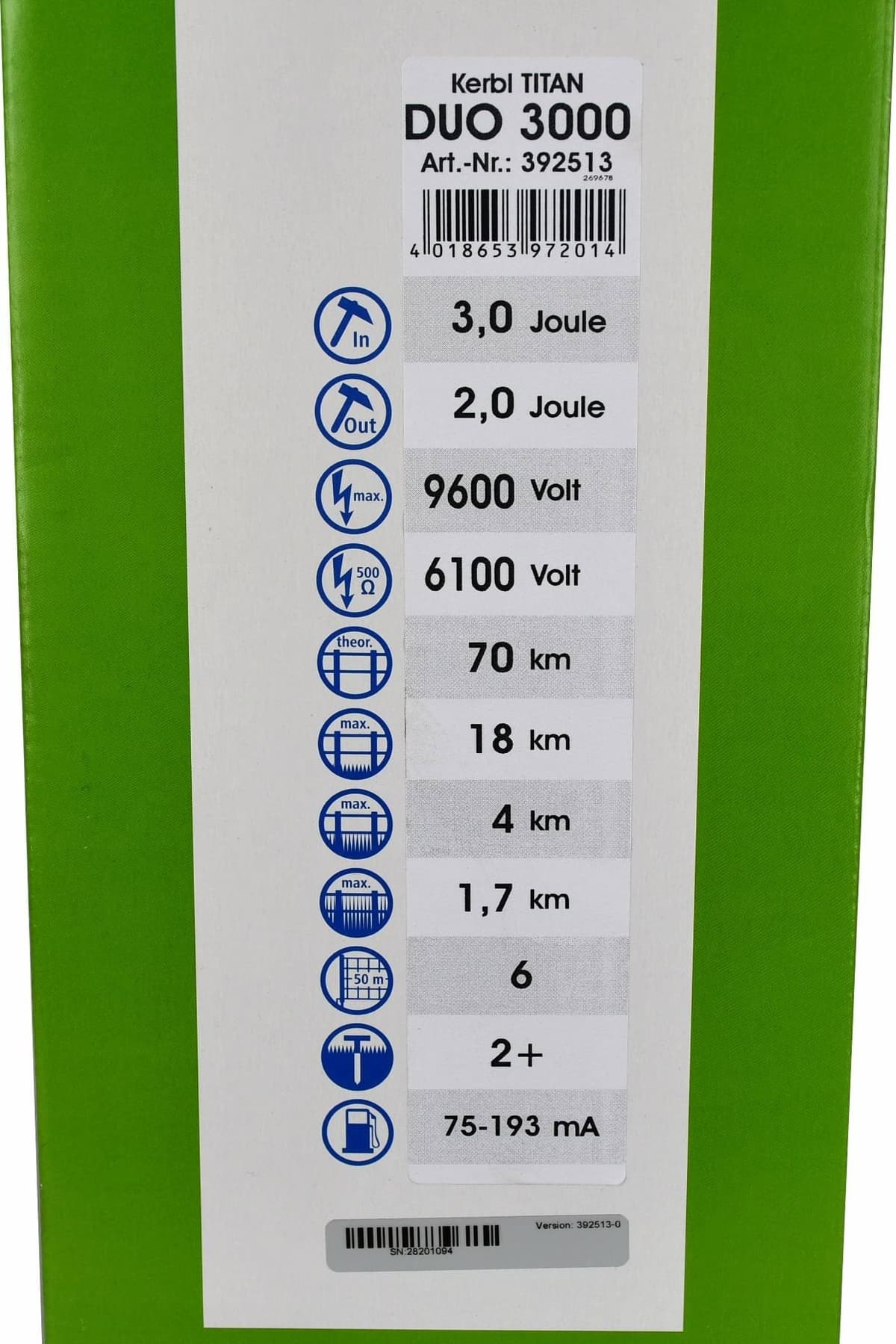 Elektryzator uniwersalny TITAN DUO 3000 dla zwierząt 3,0 J