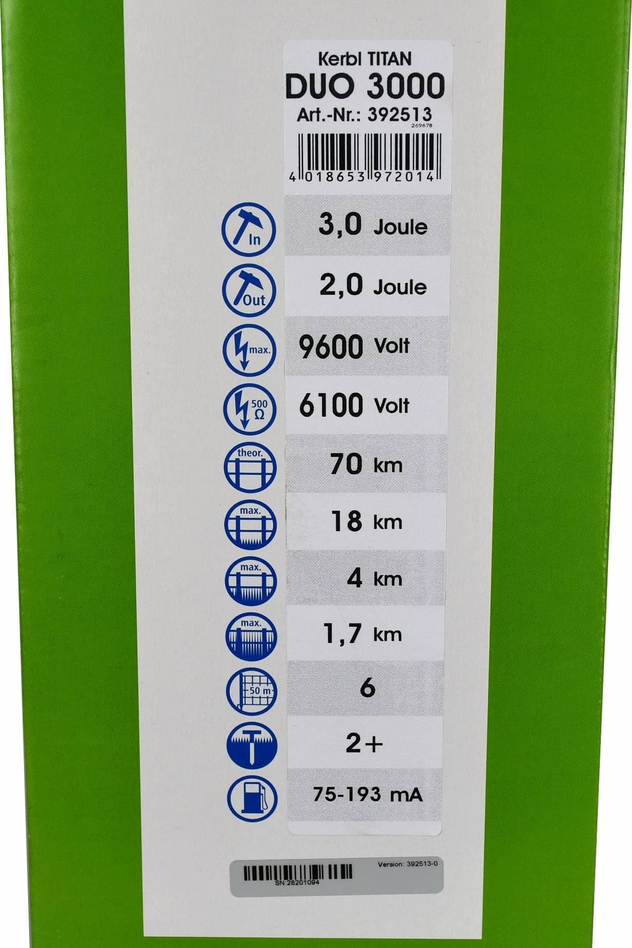 Elektryzator uniwersalny TITAN DUO 3000 dla zwierząt 3,0 J