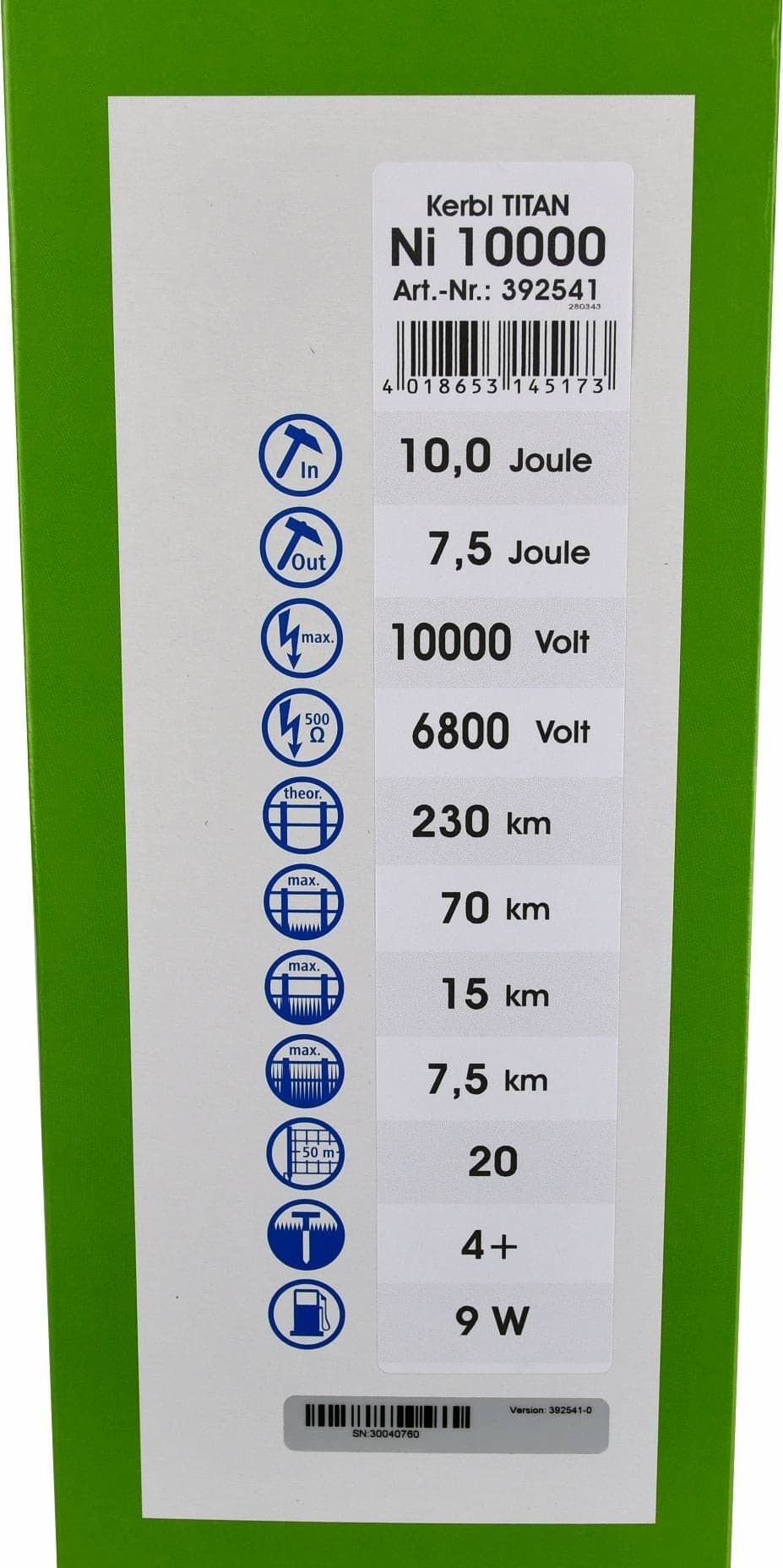Elektryzator sieciowy TITAN Ni 10000, dla dużych gospodarstw
