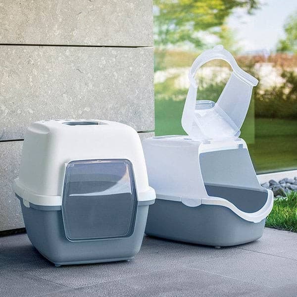 Kuweta Cathy Easy Clean z filtrem, biało-niebieska, 56 x 40 x 40 cm, Stefanplast