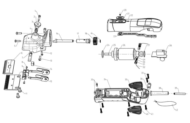Maszynka do strzyżenia FarmClipper4 dla koni i bydła, niebieska