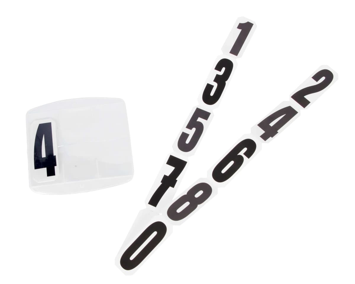 Numer konkursowy 3-miejscowy, mocowany na rzep, biały/czarny, Covalliero