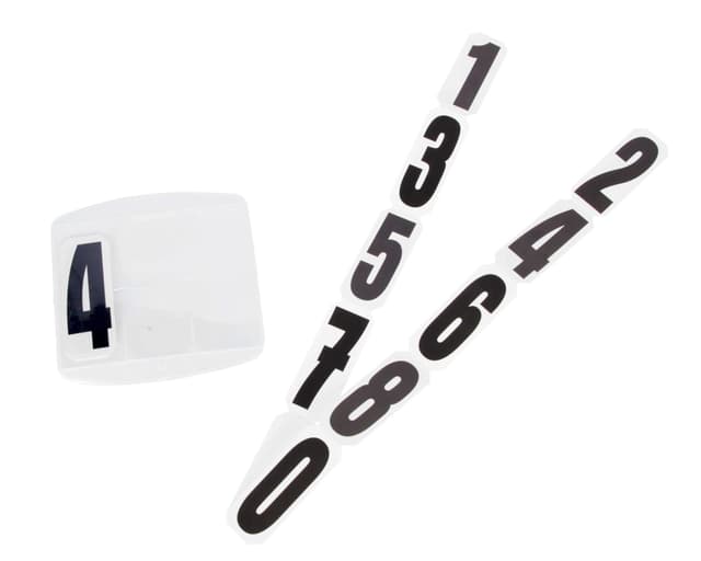 Numer konkursowy 3-miejscowy, mocowany na rzep, biały/czarny, Covalliero