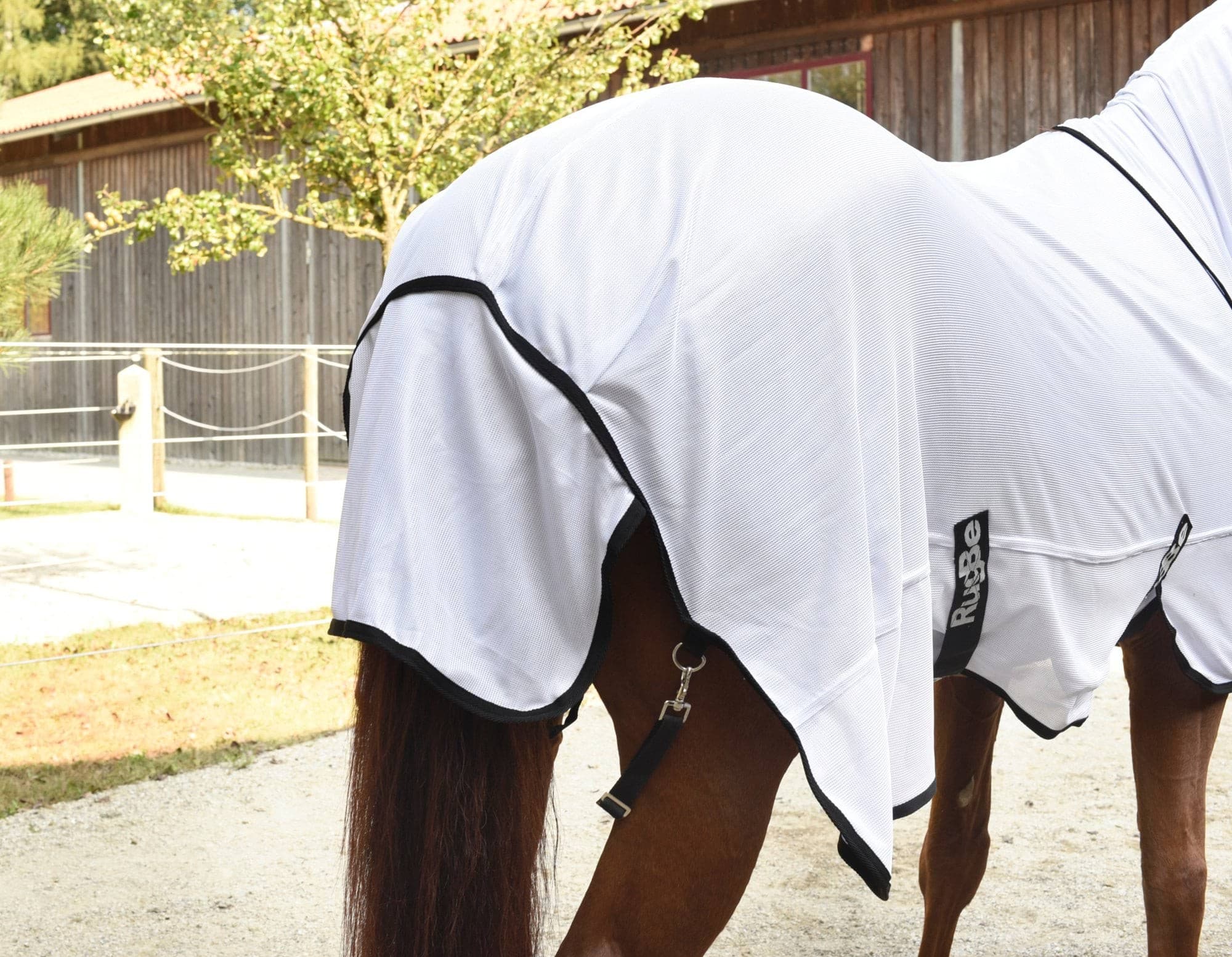 Derka przeciwowadowa dla konia RugBe SuperFly, biały, 125 cm