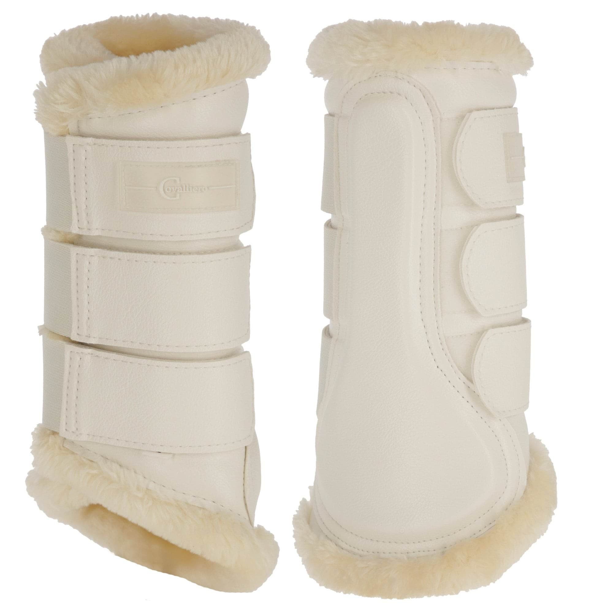 Ochraniacze dla konia ze sztucznym futrem Pelisa, biały