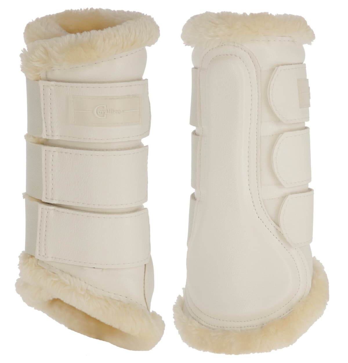 Ochraniacze Covalliero Pelisa ze sztucznym futrem, biały