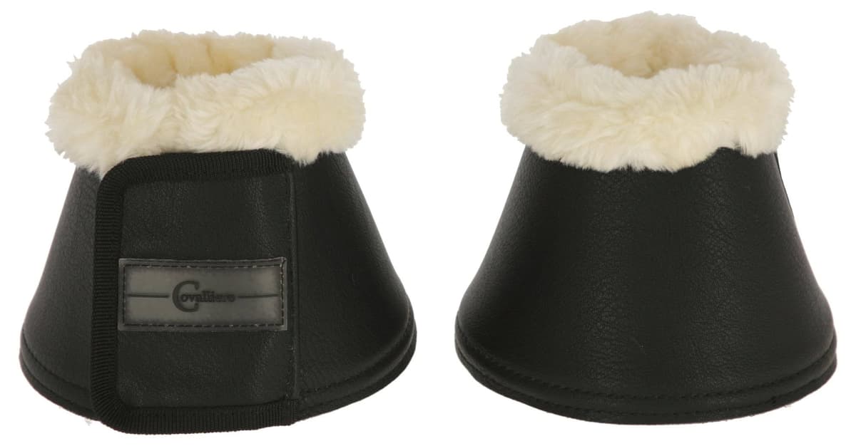 Kaloszki dla konia Pelisa, ze sztucznym futrem, czarny, roz. Cob