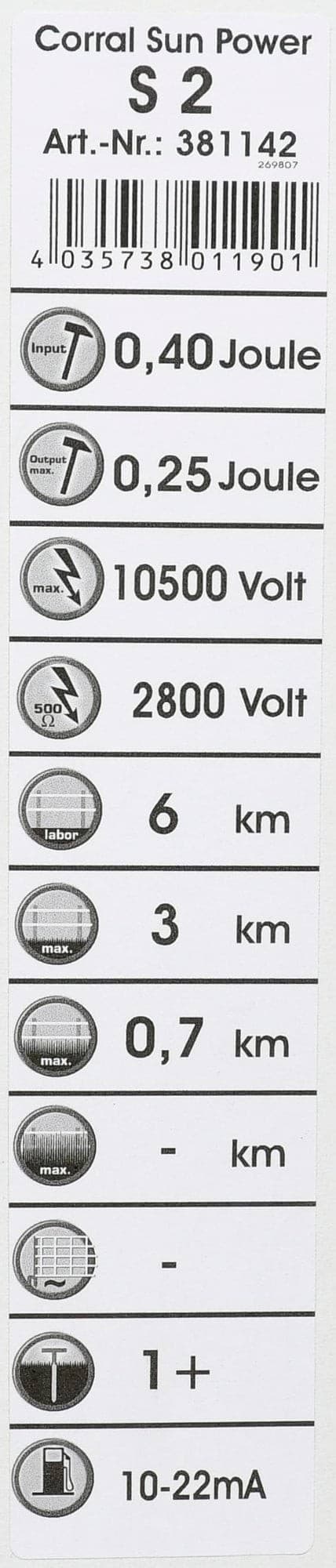 Elektryzator solarny Corral SunPower S 2 dla zwierząt