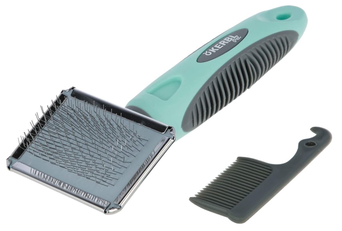 Szczotka z miękkimi ząbkami dla psów z grzebieniem, 16 x 6 cm