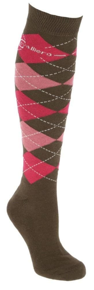 Podkolanówki jeździeckie Brescia Covalliero, brązowo-różowe, rozmiar 37-39