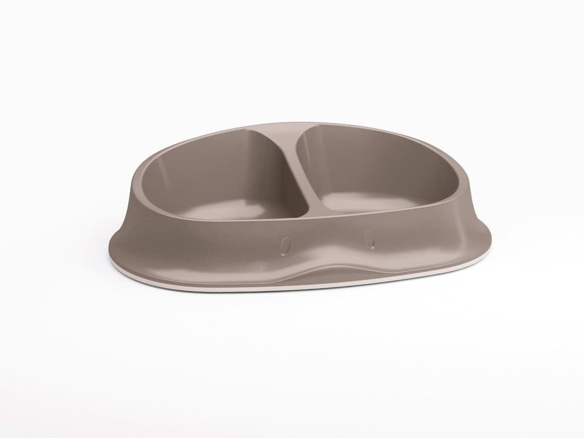 Miska Chic podwójna z tworzywa sztucznego 2 x 250 ml beżowa