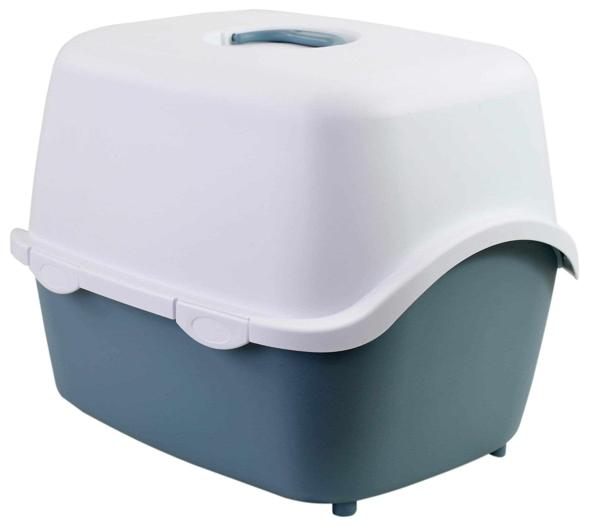 Kuweta zamykana Cathy, biało-niebieska, 56 x 40 x 40 cm, Stefanplast