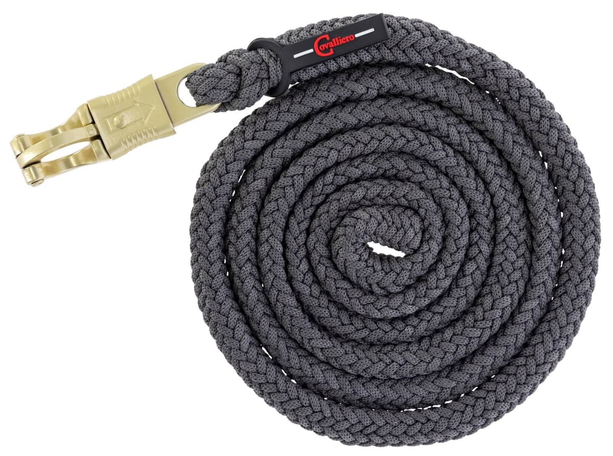 Uwiąz dla konia Classy szary 200 cm z bezpiecznym karabińczykiem Covalliero